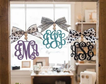 Custom PLA Car Monogram Charm: 3D Printed Car sign Essential Oil Diffuser, Rear View Mirror Decor