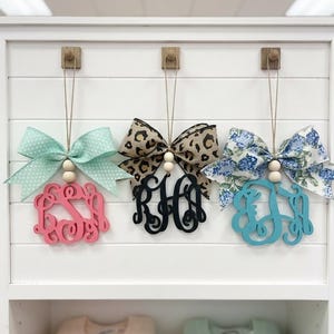 Custom PLA Car Monogram Charm: 3D Printed Car sign Essential Oil Diffuser, Rear View Mirror Decor