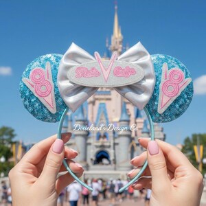 Cars Flo Cafe Radiator Springs Magical Place Mickey Ear Mouse Minnie Bow Headband Ear Headband Theme Park Halloween Cosplay Head Accessories