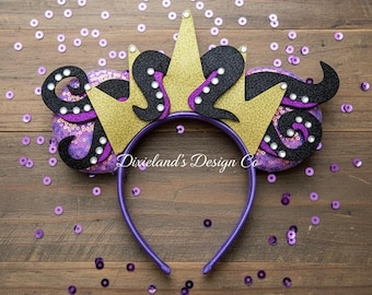 Ursula sea witch Little Mermaid Magical Place Theme Park Mickey Headband Minnie Bow Mouse Ear Headband Halloween Cosplay Movie Character
