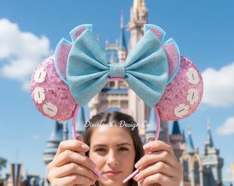 Lilo Stitch Hawaiian Alien Magical Place Mickey Ears Mouse Minnie Bow Headband Ear Headband Theme Park Halloween Cosplay Headwear Accessory