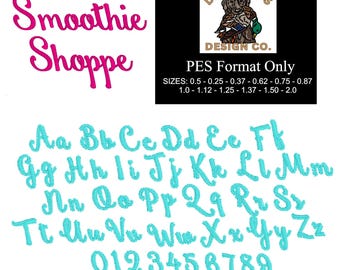Smoothie Shoppe Embroidery Font: Cursive PES Bundle (Digital Download)