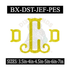 Embroidery monogram design bundle, bx font, machine embroidery, baroque swirl monogram font, embroidery font, pes font jef font multi sized