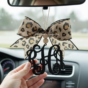 Custom PLA Car Monogram Charm: 3D Printed Car sign Essential Oil Diffuser, Rear View Mirror Decor