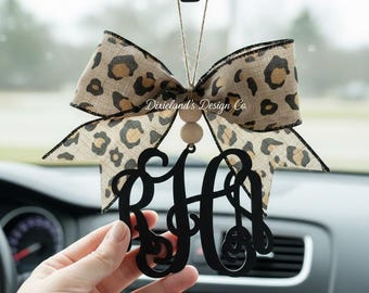 Custom PLA Car Monogram Charm: 3D Printed Car sign Essential Oil Diffuser, Rear View Mirror Decor