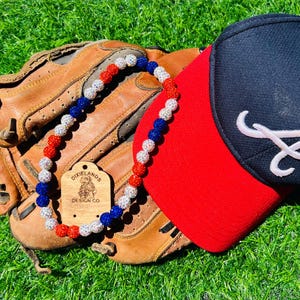 Customized Baseball ice drip disco bling necklace boys girls baseball rhinestone beaded necklace bracelet custom sparkle softball jewelry