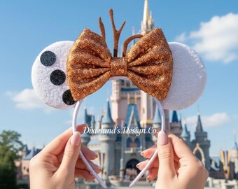 Olaf Muñeco de nieve Anna Elsa Lugar mágico Orejas de Mickey Ratón Minnie Diadema con lazo Diadema con orejas Parque temático Halloween Cosplay Accesorios para la cabeza