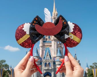 Captain Hook Peter Pan Magical Place Mickey Ears Mouse Minnie Bow Headband Ear Headband Theme Park Halloween Cosplay Headwear Accessories
