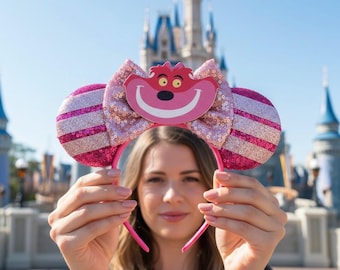 Wunderland Alice Katze Magischer Ort Micky Ohren Maus Minnie Schleife Stirnband Stirnband Themenpark Halloween Cosplay Kopfbedeckung Accessoire