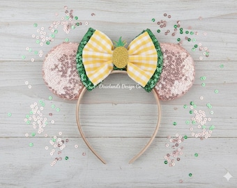 Ananas Peitsche Dole Snack Magischer Ort Micky Ohren Maus Minnie Schleife Stirnband Ohr Haarband Themenpark Halloween Cosplay Kopfbedeckung Zubehör