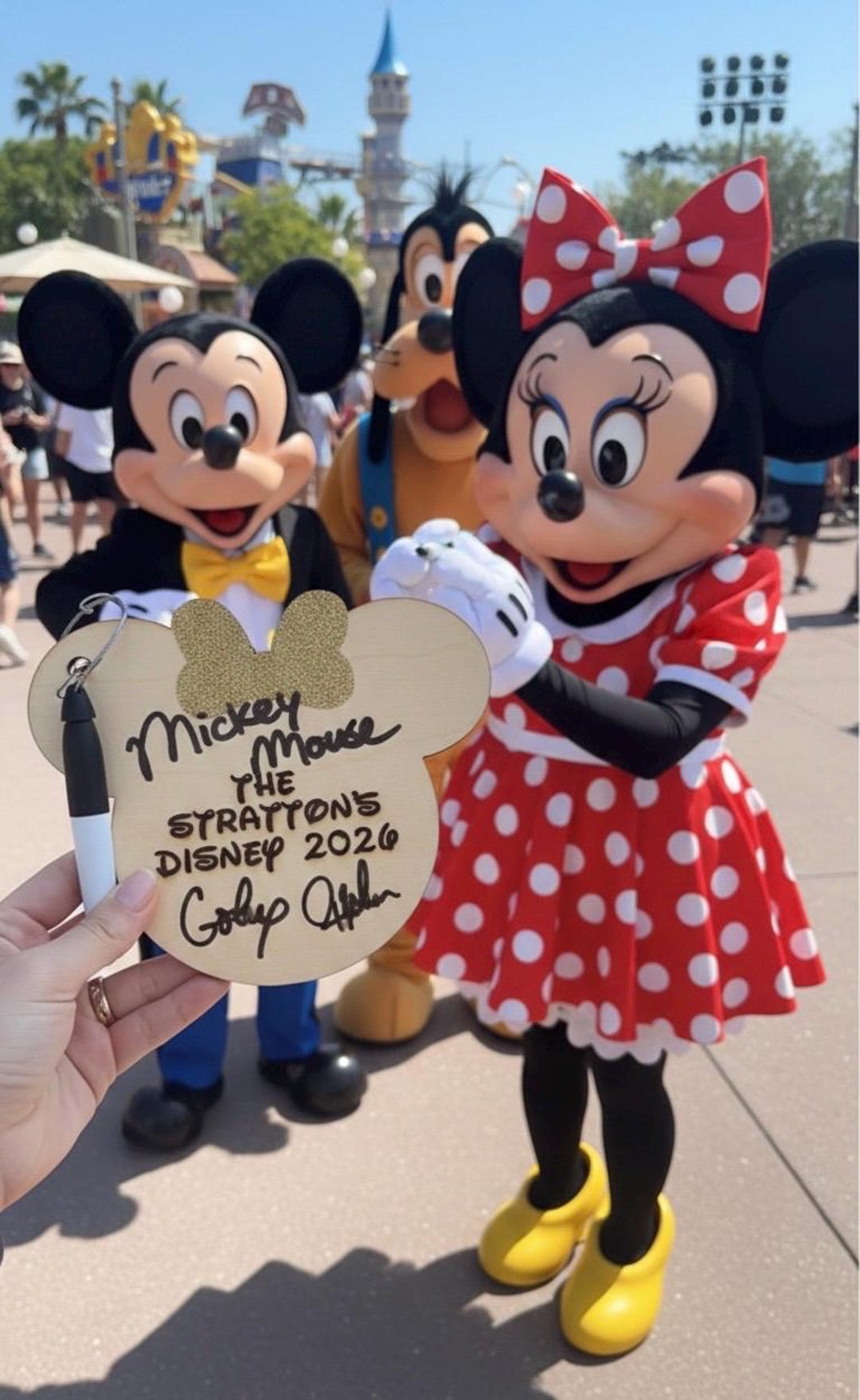 Autograph Disney Card Wood Keychain Sign Disney Magical Happy Place ...