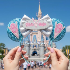 Cars Flo Cafe Radiator Springs Magical Place Mickey Ear Mouse Minnie Bow Headband Ear Headband Theme Park Halloween Cosplay Head Accessories