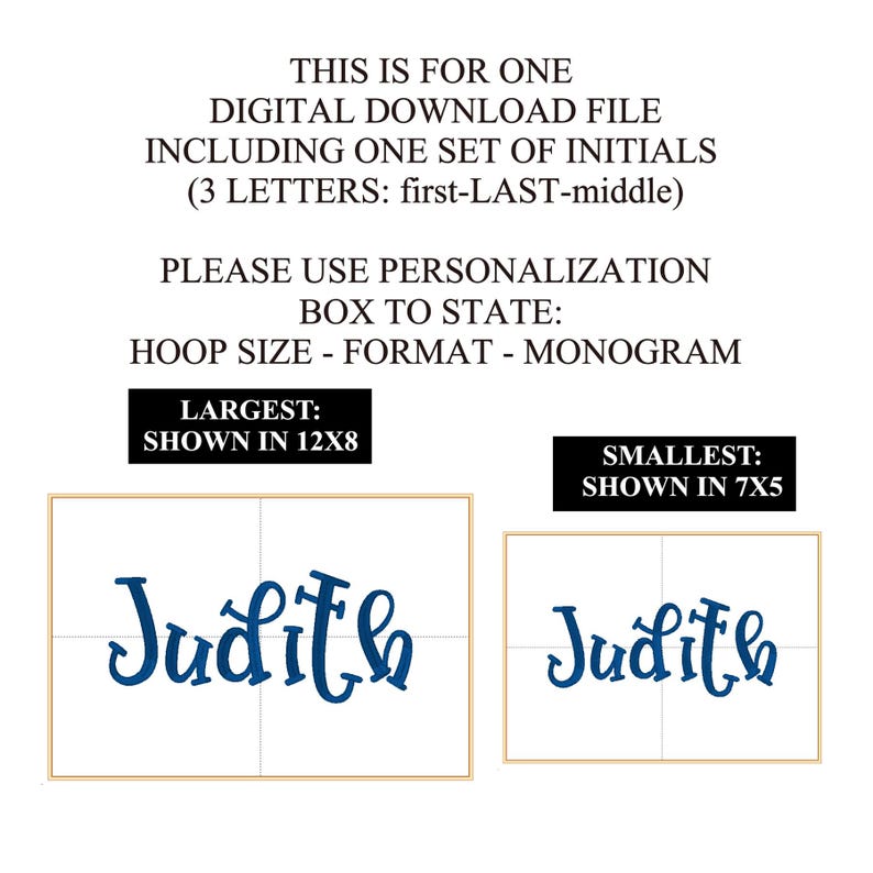 Judith Letters Custom Judith Monogram Embroidery Font: DST, PES (digital Download) - Etsy