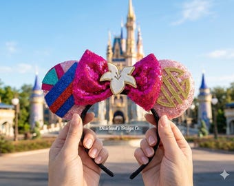 Princess Mulan Magical Place Theme Park Mickey Headband Minnie Bow Mouse Ear Headband Halloween Cosplay Movie Character Head Accessories