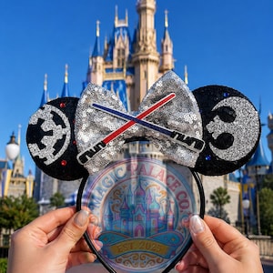 Dark Light Side Darth Rebel Magical Place Micky Ohren Maus Minnie Bow Stirnband Ohr Haarband Themenpark Halloween Cosplay Headwear Accessoire