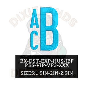 Plain Stacked monogram embroidery font, DST font format, PES Font, BX font format, monogram embroidery design bundle Stacked embroidery font