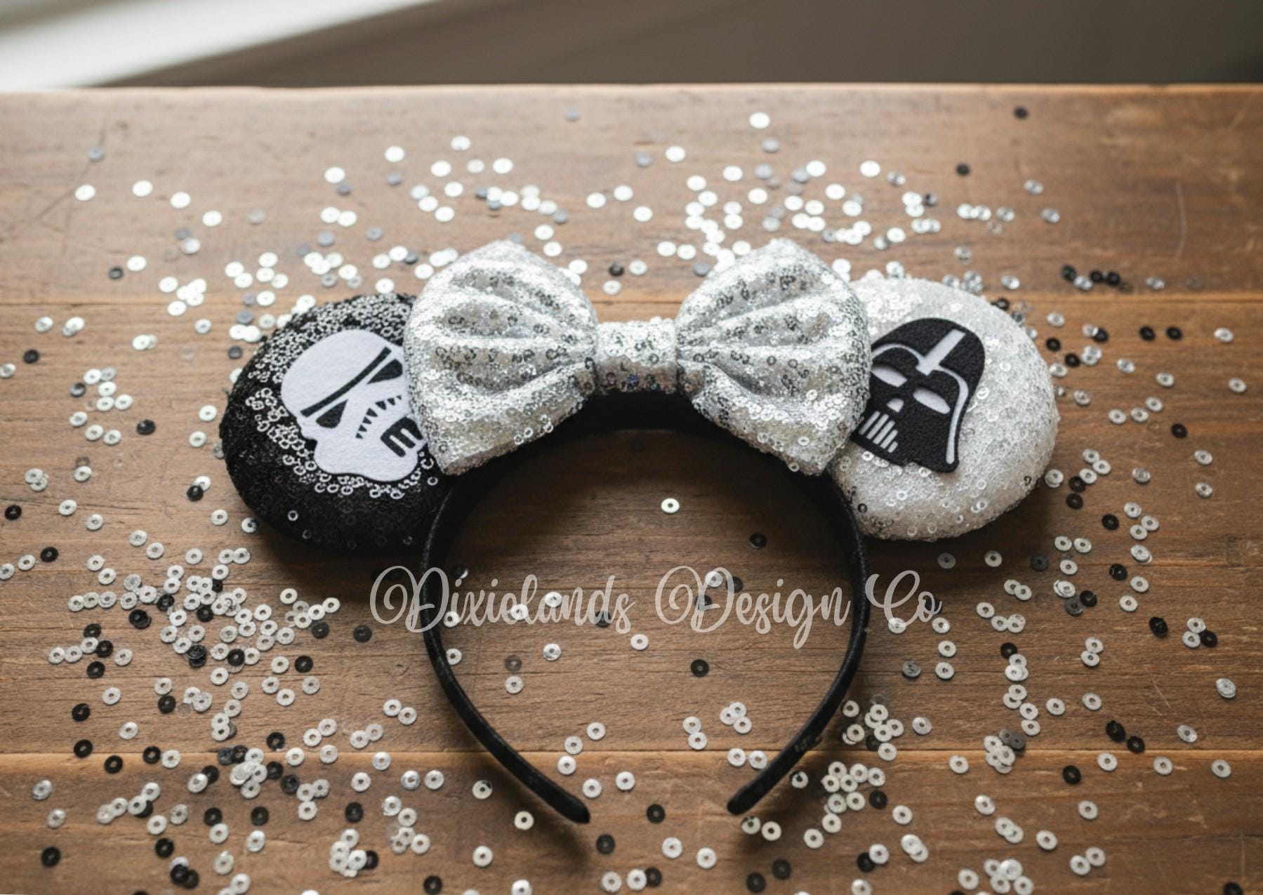 Lot de 2 bandeaux avec oreilles de souris et nœuds à paillettes brillantes pour Noël, cosplay, fêtes