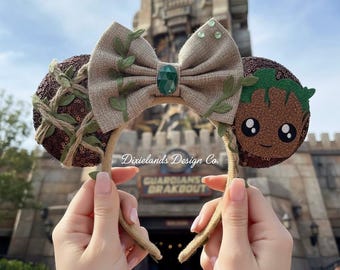 Groot Guardians Magical Place Micky Ohren Maus Minnie Bow Stirnband Ohr Haarband Themenpark Halloween Cosplay Headwear Accessoires
