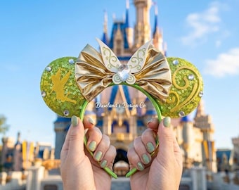 Tinker Bell Tink Fairy Peter Pan fairy Magic Place Mickey Ears Mouse Minnie Bow Headband Ear Headband Theme Park Halloween Cosplay Headwear