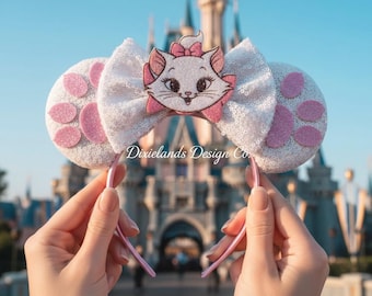 Aristocrat Marie Magical Place Theme Park Mickey Headband Minnie Bow Mouse Ear Headband Halloween Cosplay Movie Character Headwear Accessory