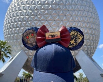 Star Lord Guardiani Galattico Cappello Visiera Luogo Magico Orecchie di Topolino Topolino Cappello con Fiocco Orecchie Berretto da Baseball Parco Tema Halloween Cosplay Copricapo