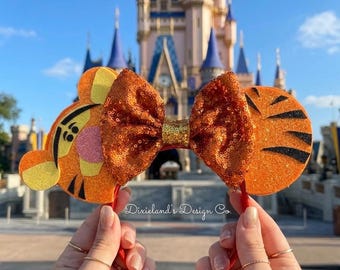 Tigger Winnie Pooh Acre Wood Friends Magical Place Mickey Ears Mouse Minnie Bow Headband Ear Headband Theme Park Halloween Cosplay Headwear
