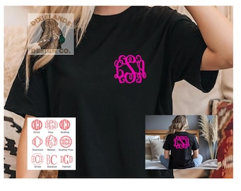 ¡Oferta! Camiseta unisex con monograma, personalizada, de manga corta, ideal para despedidas de soltera o bodas.