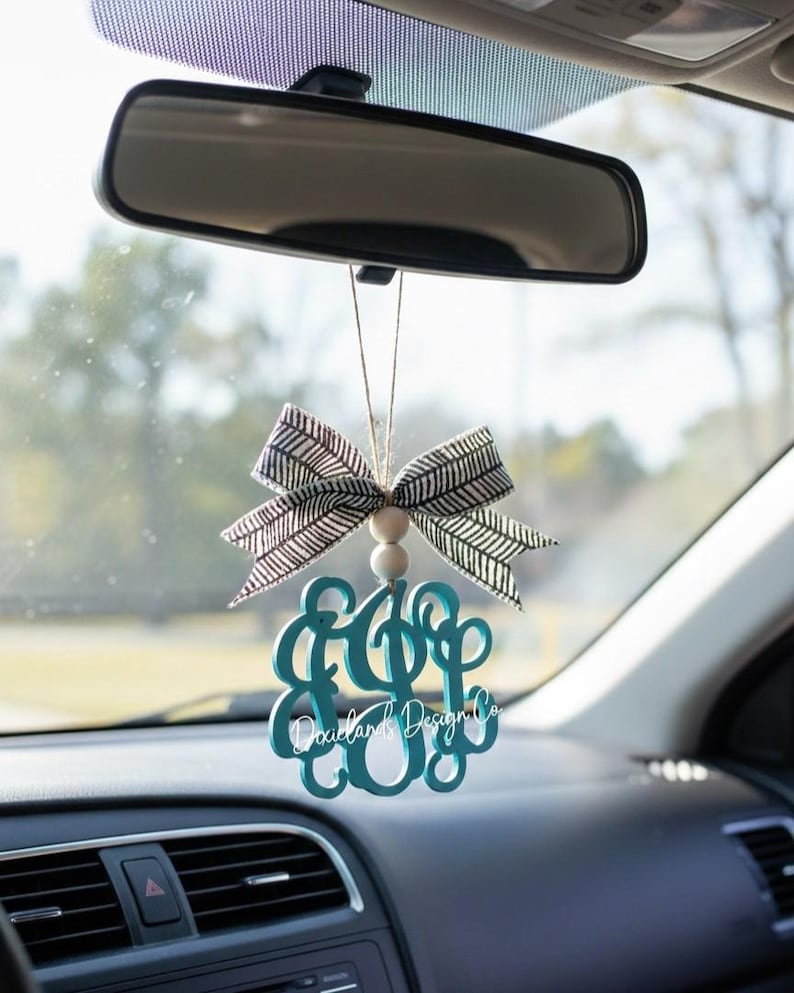 Custom PLA Car Monogram Charm: 3D Printed Car Sign Essential Oil ...
