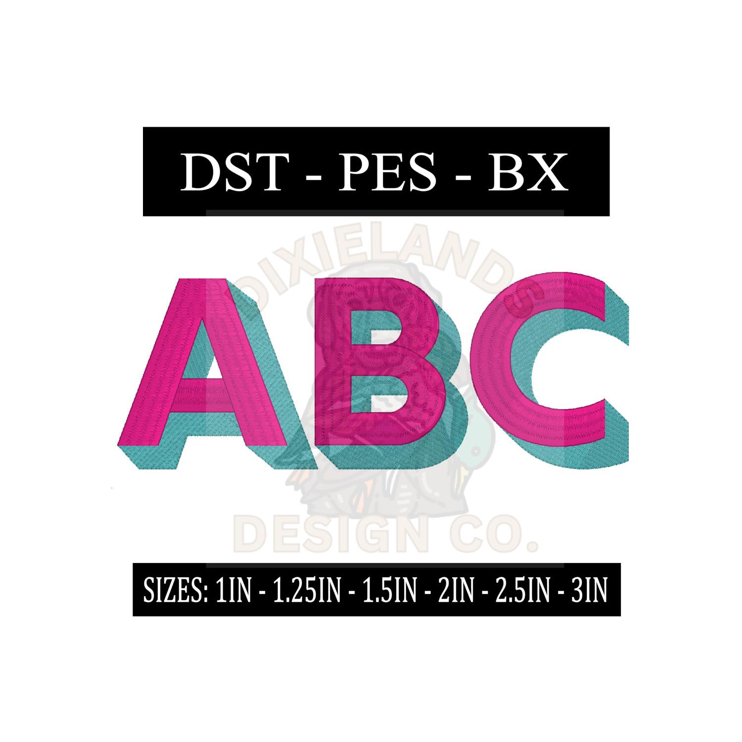 Shadow Block Monogram Embroidery Font Bundle: BX, PES, DST Formats - Etsy