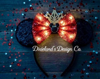 Prinzessin Minnie Strass Zauberhafter Ort Micky Ohren Maus Minnie Schleife Stirnband Ohr Haarband Themenpark Halloween Cosplay Kopfbedeckung Accessorie