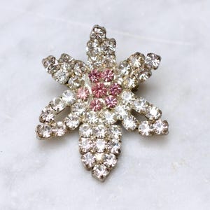 Paste Stones Orchidee Anstecknadel - Strass Art Deco exotische Blumen Brosche - Vintage oxidierter Schmuck