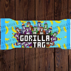 GORILLA TAG BIRTHDAY Birthday Rice Crispy Label Kids Birthday Gorilla Tag Gamer Birthday Party Printable Digital