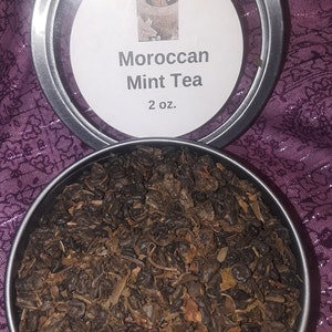 2 oz de thé à la menthe marocaine en étain magnétique