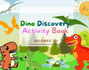 Dinosaur Busy Book, 64-Page Printable Preschool Activity Pack with Puzzles and Tracing