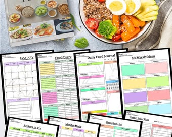 Ultimate Meal Planner Bundle | A4, A5 & A6 Digital Planner | 50+ Pages for Meal Planning, Recipes Eating