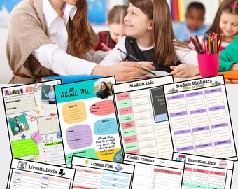 Printable Teacher Planner A4 .A5.A6 / Lesson plan Template / Classroom Organization / Editable canva Template / instant download