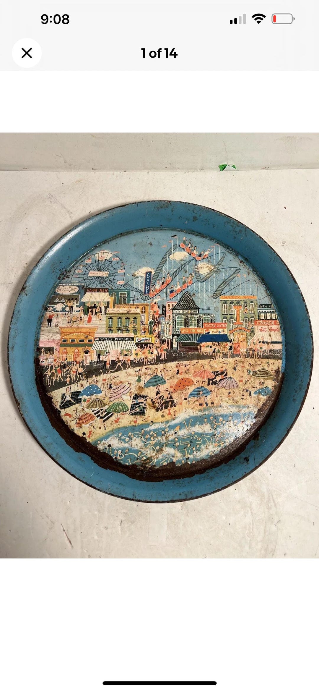 アンティーク雑貨 50s PEPSI Vintage Blue 1950's Pepsi Cola Coney Island New York Metal Drink