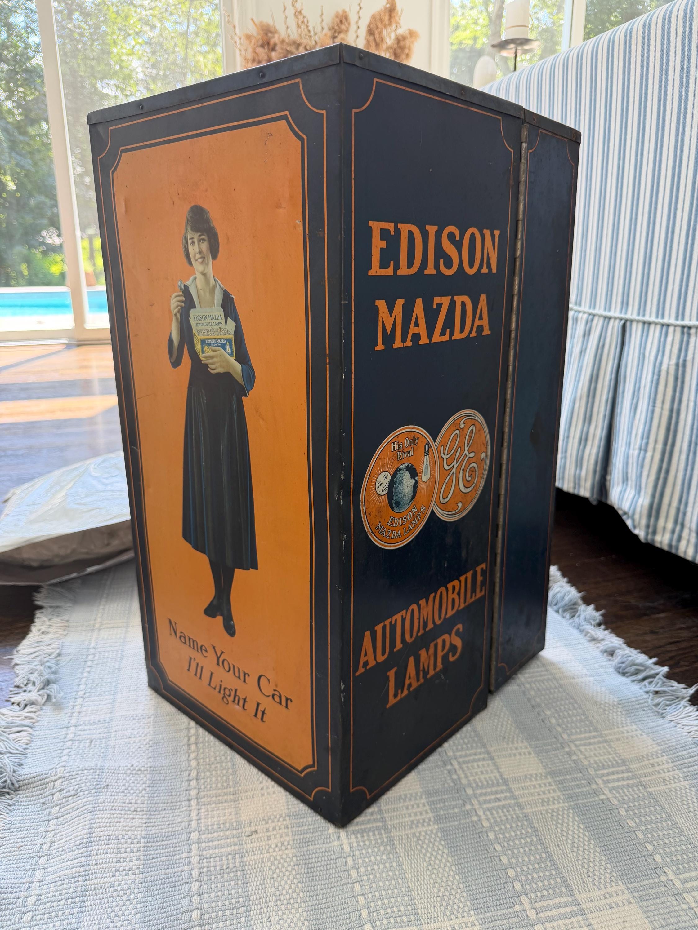 kaodaly EDISON MAZDA 1920 キャビネット Mazda Lamps Tin - Etsy