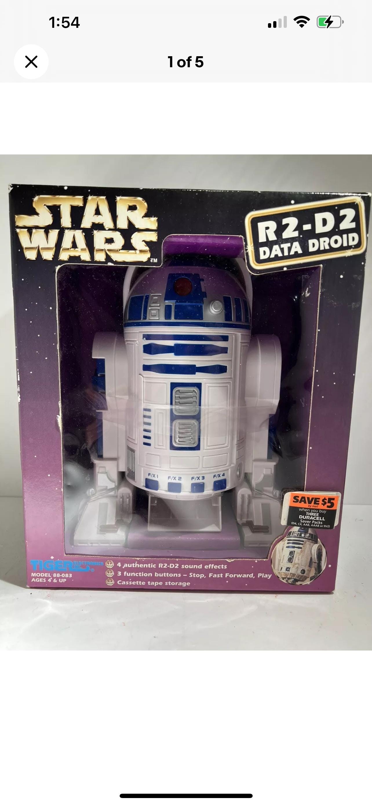 1997 Star Wars R2-D2 Data Droid Cassette Tape Player W