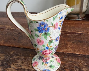 Royal Winton Grimwades Old Cottage Chintz Creamer Broken and glued at base but still beautiful.