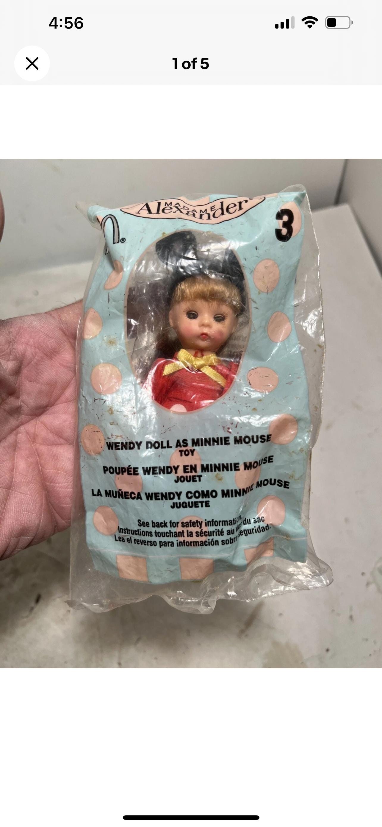2004 Mcdonald's Happy Meal Madame Alexander Wendy Doll as Minnie