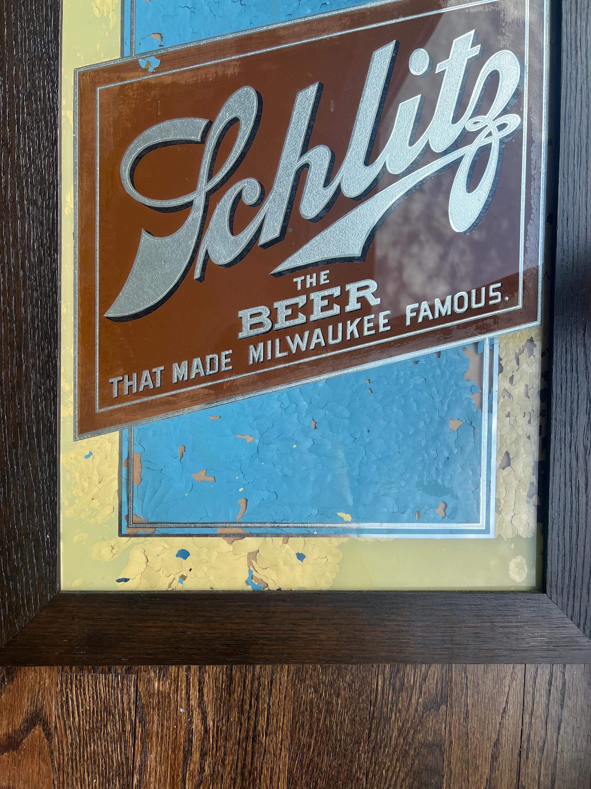 アンティーク パブミラー 壁掛け SCHLITZ BEER ヴィンテージ Vtg