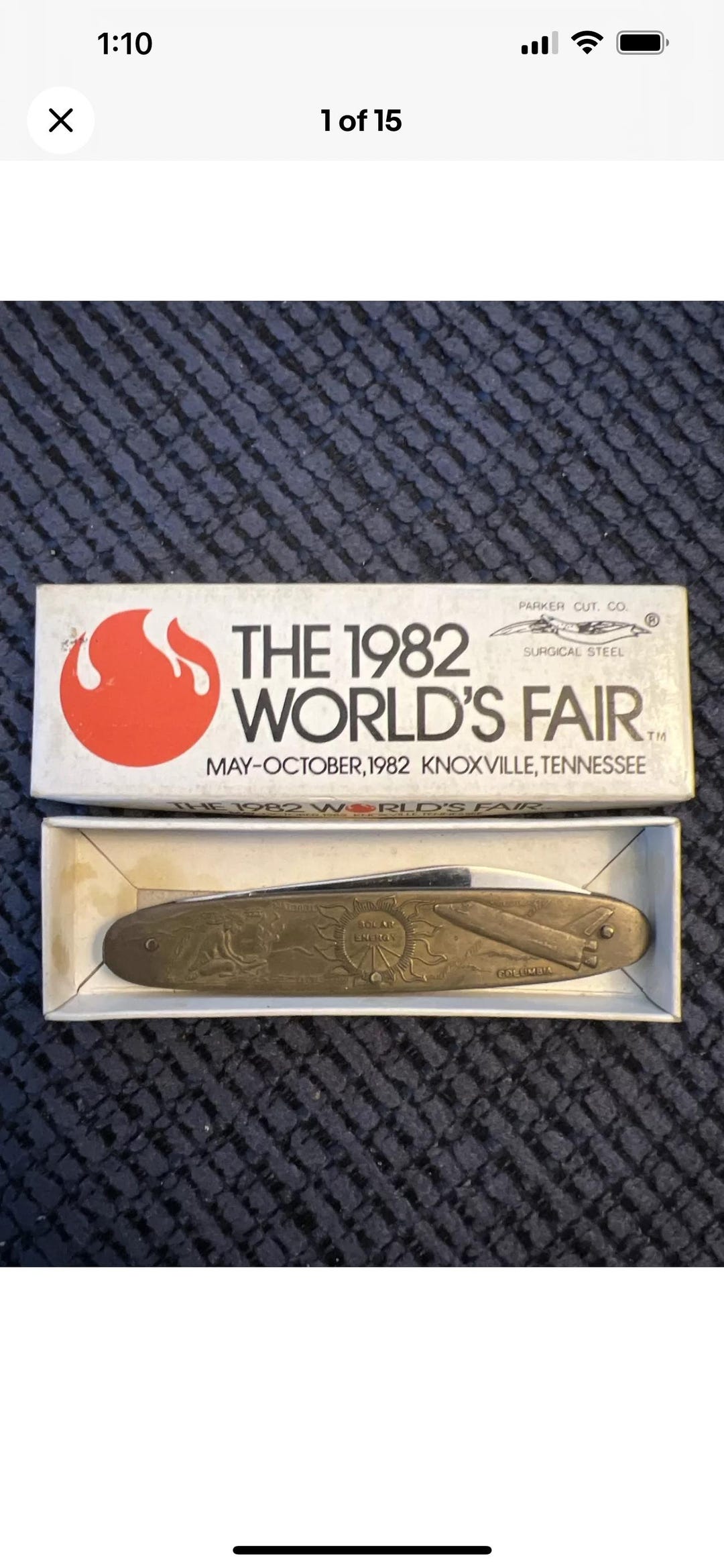 Vintage Pocket Knife Parker Cutlery Co. 1982 World's Fair