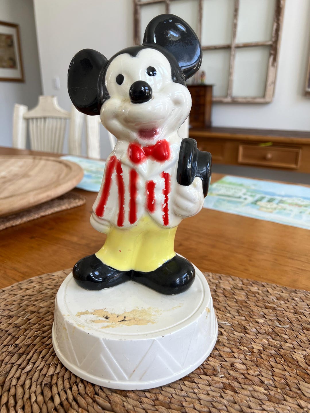 Vintage Disney Mickey Mouse Ceramic Coin Bank 50th Anniversary