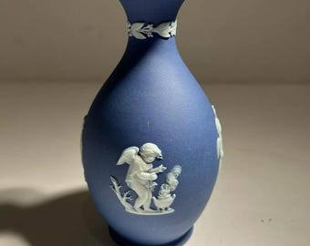 20 世紀初頭のダークブルーのウェッジウッドの花瓶 4 シーズン - Etsy 日本