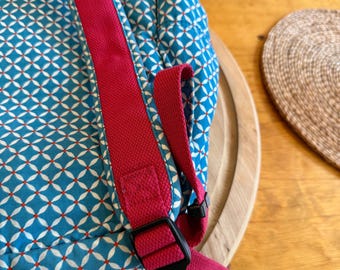 Kipling Challenger Backpack Laptop Pocket Multi Color Geometric Print KeyChains Kipling Challenger Backpack School Bag Tilepurple Deep  main image 3