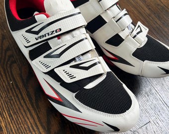 VENZO Bicycle Men's Road Cycling Riding Shoes-3 Straps With Paddles. US Size 13