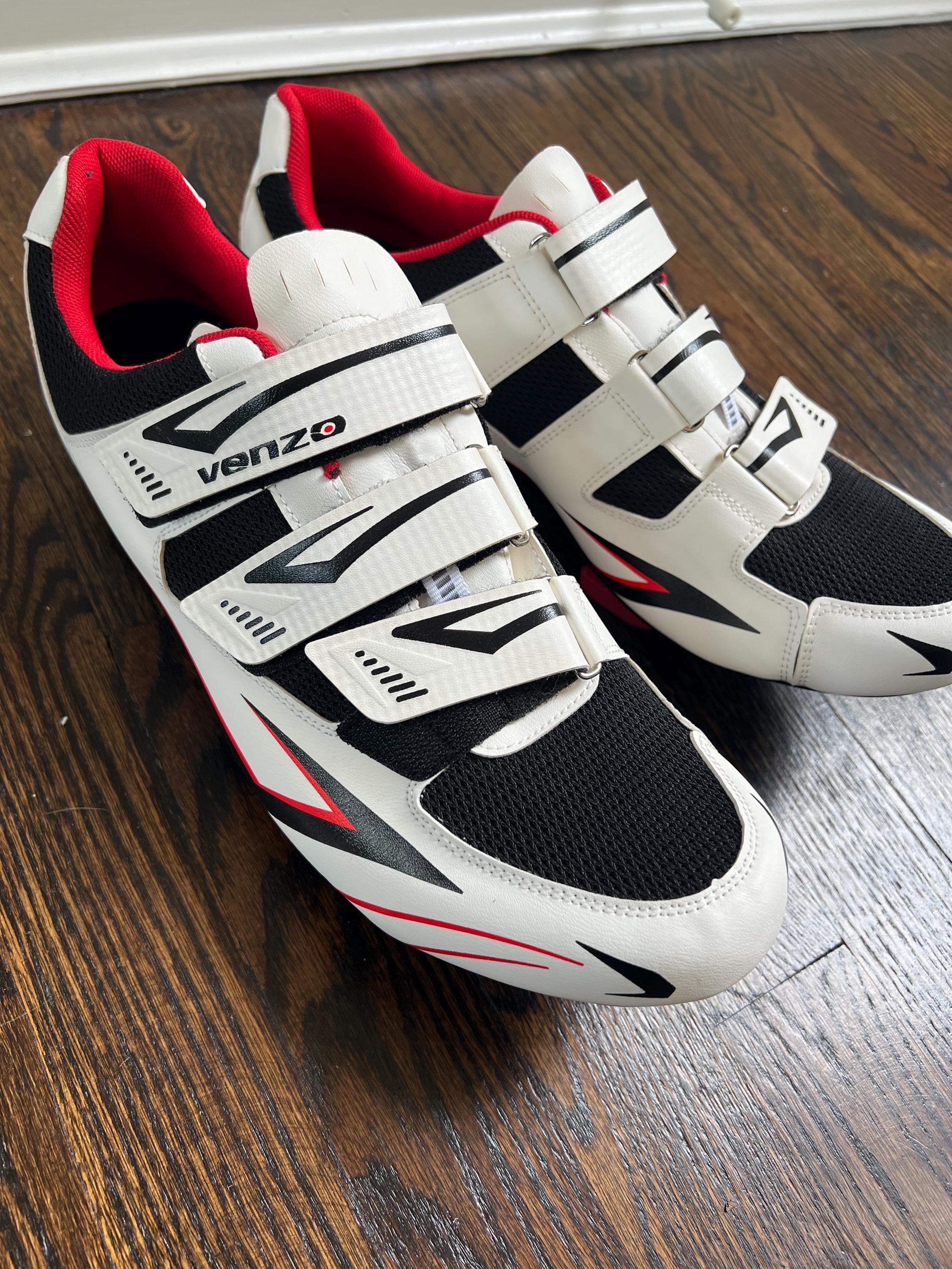 VENZO Bicycle Men's Road Cycling Riding Shoes-3 Straps With