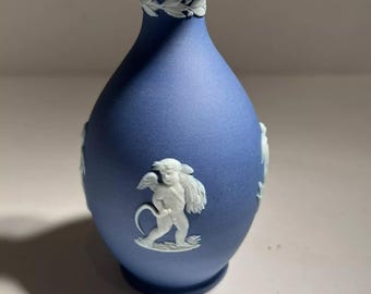Early 20th Century Dark Blue Wedgwood Vase 4 Seasons