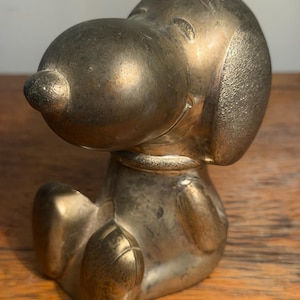 Leonard Silver Plated Snoopy Coin Bank 1966